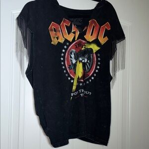 AC/DC Black Tee with Red and Yellow Graphic